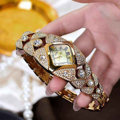 ساعة الملكات الفاخرة مرصعة بالكريستال اللامع